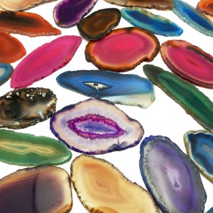 AGATE SLICE ASSORTITI Cristalli - Forniture per progetti artistici - Agata brasiliana - Misura pendente #00 Cristalli e minerali all&#39;ingrosso