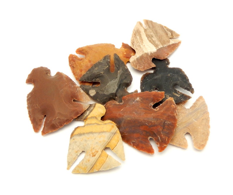 Eagle Shaped Bird Jasper 2 Inch Arrowhead Perfect for Wire Wrapping Bulk Of 10 - RK163B9 Jasper Eagle Cabochon