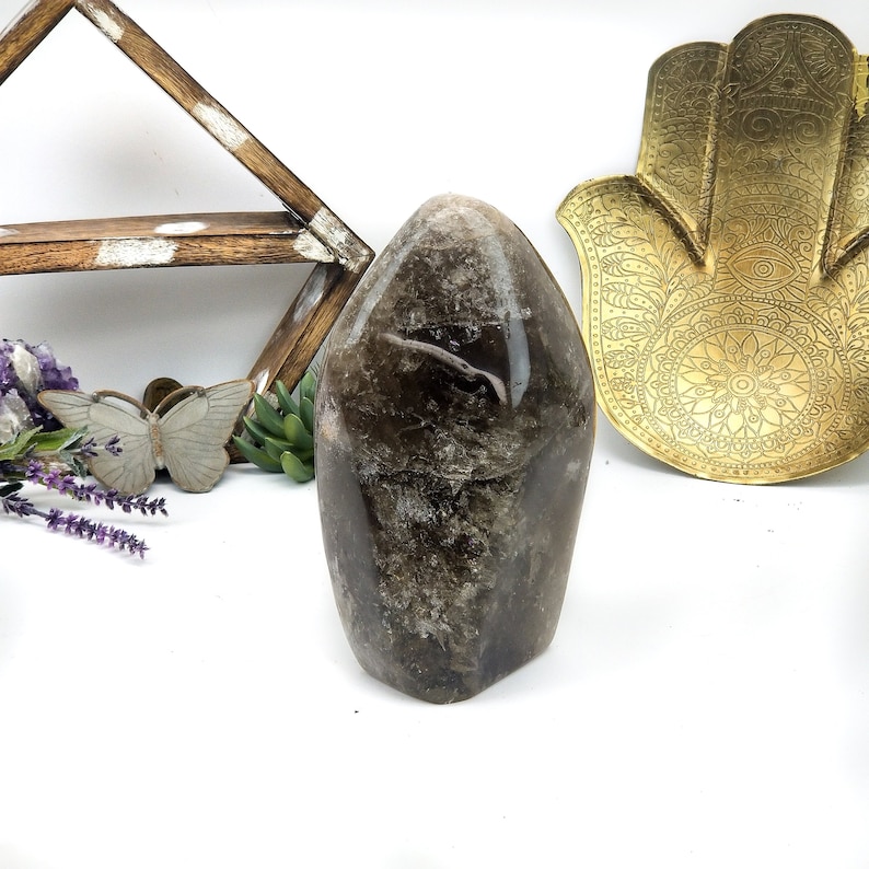 WRHS2-S18-11 OOAK Smokey Quartz Polished Cut Base