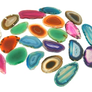 Agate Slices - Crystals and Minerals Wholesale Top Drilled - Size #000 & 00 - Art Projects Supplies - Brazilian Agate