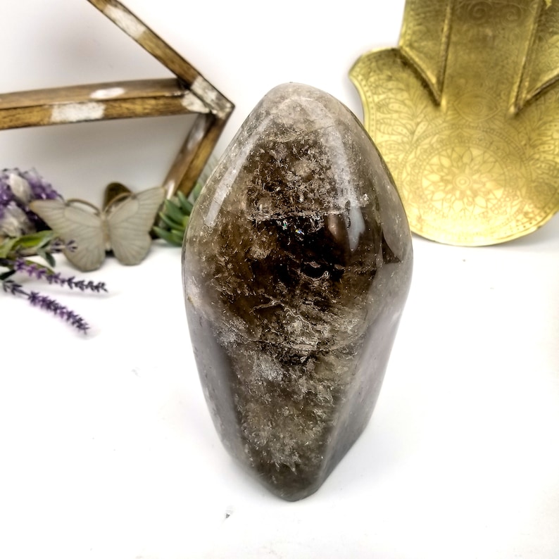 WRHS2-S18-11 OOAK Smokey Quartz Polished Cut Base