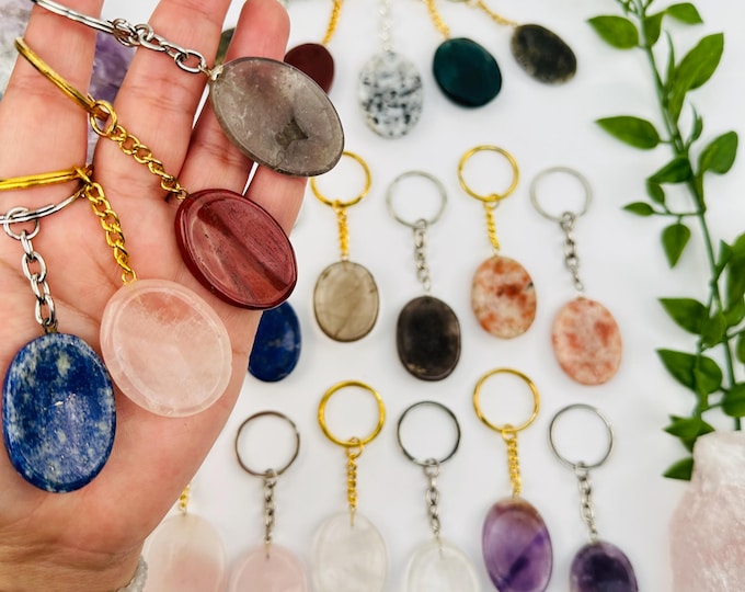 Crystal Worry Stone Keychain