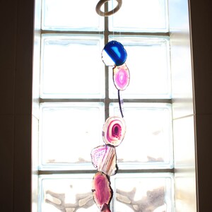 Agate Wind Chimes Mix Color Agate Slice Windchime Home Decór Spiritual Gift Crystal Collection OB2B10 image 2