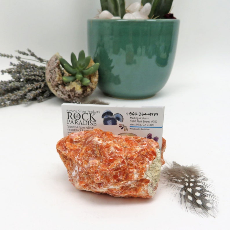 Stone Business Card Holder Large Rough Chunks YOU CHOOSE the Stone WRHS2-3000 image 2