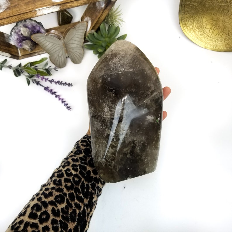 WRHS2-S18-11 OOAK Smokey Quartz Polished Cut Base
