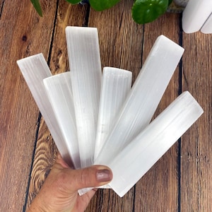 Selenite Crystal Bars - Long Polished Gypsum Rod - Metaphysical - Charging Station