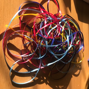 Bundle of 20 x 2 metre lengths of ribbons assorted colours