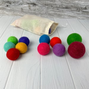 Mixed Size Bag of Felted Balls Bag of 11 by Simply B Vermont