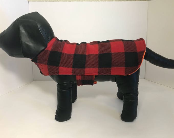 Buffalo Plaid Dog Coat Dog Sweater Dog Jacket Reversible Plaid/hunters