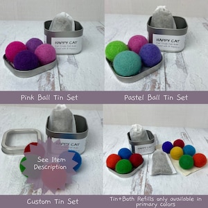 Catnip Infused Felted Balls with Recharging Tin by Simply B Vermont image 3