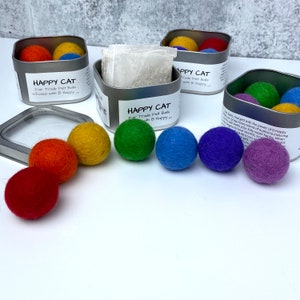 Catnip Infused Felted Balls with Recharging Tin by Simply B Vermont image 10