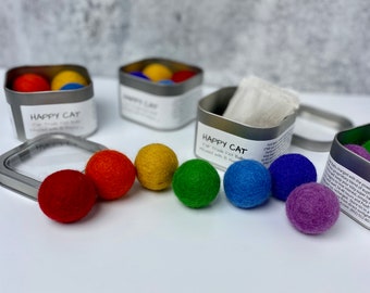 Catnip Infused Felted Balls with Recharging Tin by Simply B Vermont