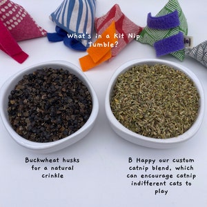 Cat Toy Kit Nip Tumble filled with Organic Herbal Blend B Happy and Buckwheat Husks made by Simply B Vermont image 4