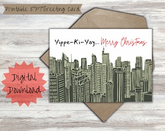 Cartão de Natal "Yippee Ki Yay" - Cartão de Natal Divertido (Download Digital)