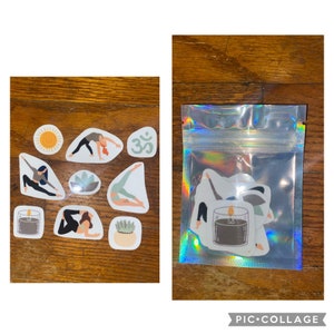 Handmade vinyl sticker packs- yoga, meditation