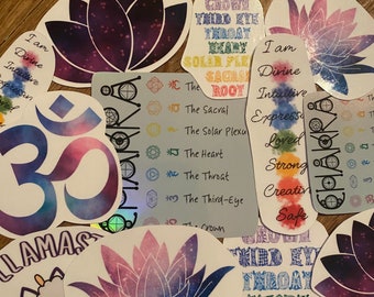 Handmade vinyl stickers- chakra, yoga stickers