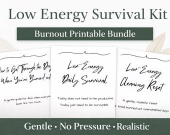 ADHD Planner & Low Energy Living Bundle | Burnout Survival Kit | Gentle Productivity System | Mental Health Printables | Instant Download