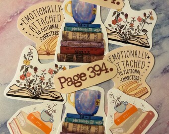 Handmade vinyl stickers- Books