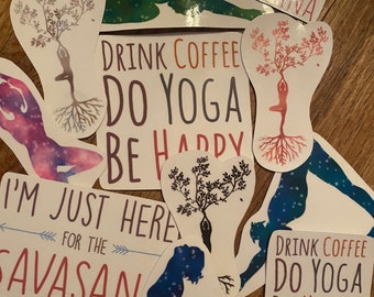 Handmade vinyl stickers- yoga, chakras