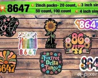 8647 Sticker | Political Protest Vinyl Sticker | Resist 47 Decal | Democracy Activist Sticker | Anti Trump Satire Laptop Sticker