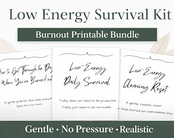 Low Energy Living Bundle | Burnout Survival Kit | ADHD Friendly Printables | Gentle Productivity System | Instant Download