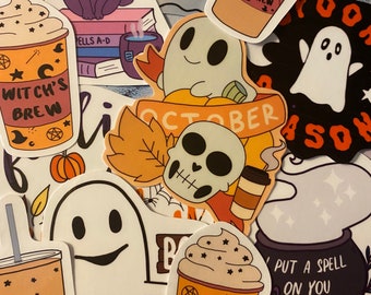 Handmade vinyl stickers- Halloween, October, ghost, witchy