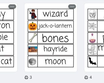 Palabras para el muro de palabras de preescolar: Halloween