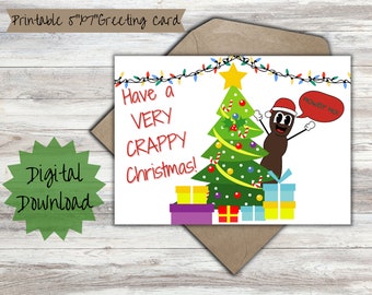 Funny "Crappy Christmas" Greeting Card – Humorous Holiday Card (Digital Download)