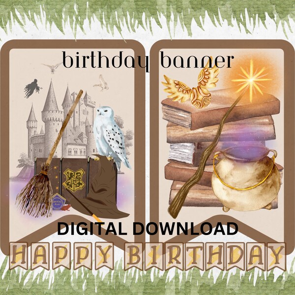 Harry potter birthday banner - Etsy