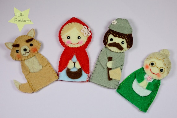 Little Red Riding Hood Finger Puppets Sewing Pattern PDF