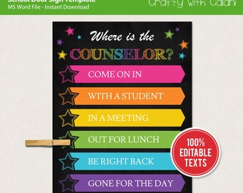 School Door Sign Template Personalized Door Sign Where Is Etsy