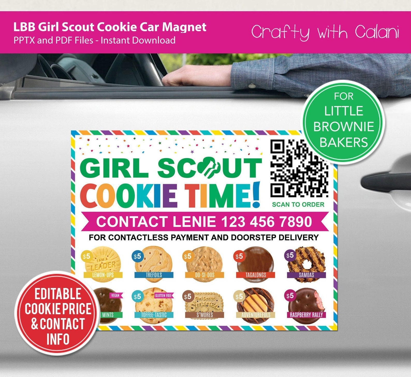 Girl Scout Cookie 2023 Car Sign LBB Cookie Car Etsy