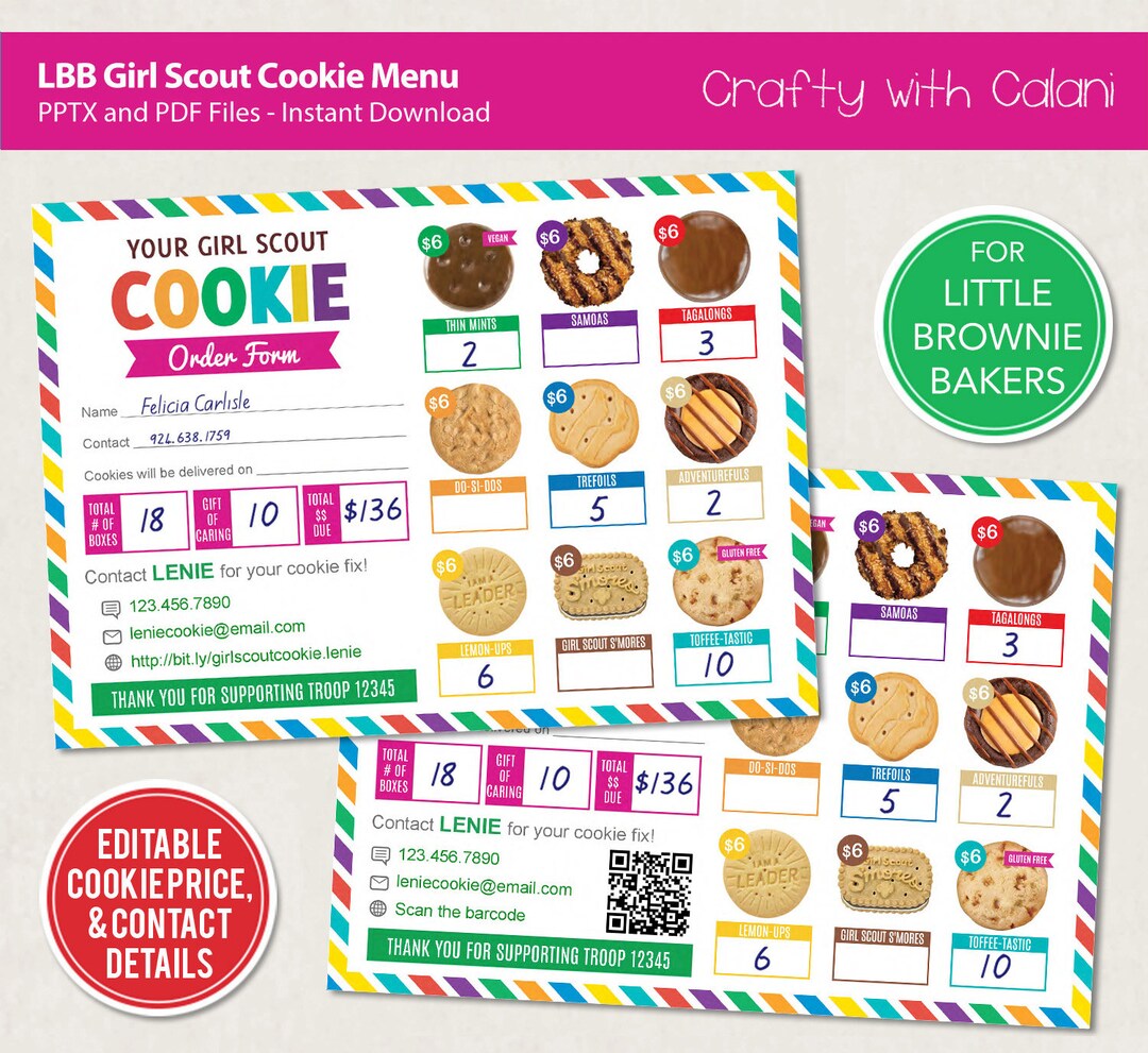Girl Scout Cookie 2024 Order Form, LBB Cookie Order Form Printable ...
