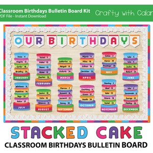 Birthday Board Classroom Decor, Cake Classroom Theme, Editable Class ...