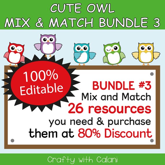 Classroom Decoration Bundle Cute Owl Theme Classroom Etsy