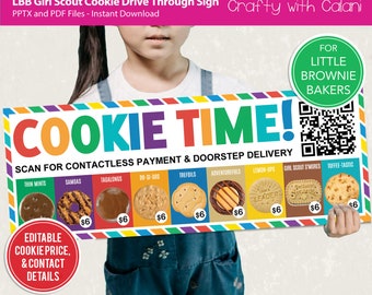 Girl Scout Cookie 2024 Drive Through Sign, LBB Cookie Menu Sign, Cookie Drive Through Sign Template, Cookie Marketing Kit, Cookie QR Code