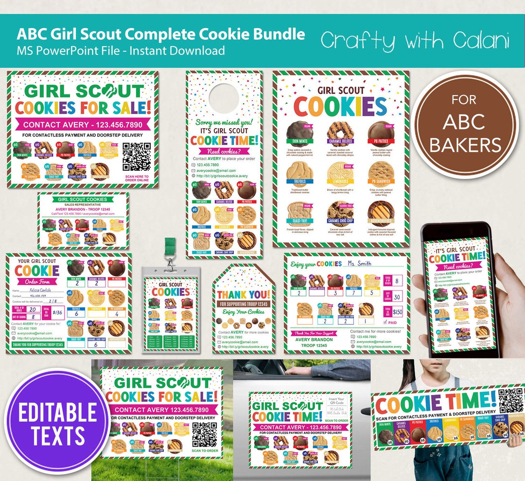 Girl Scout Cookie 2024 Complete Bundle, Girls Scout ABC Cookie Sales ...
