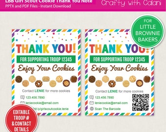Girl Scout Cookie 2024 Thank You Note, LBB Cookie Thank You Note, Scout Cookie Thank You Note Template, Cookie Marketing Kit, Cookie Label