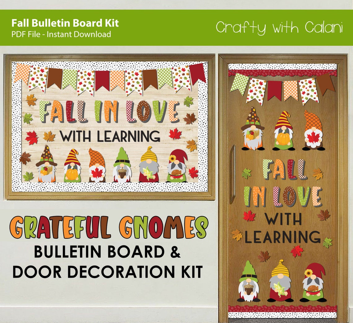 Thanksgiving Bulletin Board Kit Gnome Bulletin Board Fall Etsy
