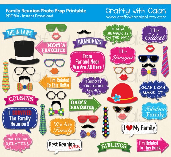 Family Reunion Photo Booth Props Family Reunion Party | Etsy