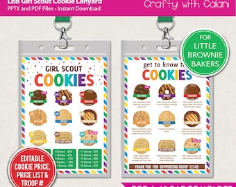 Girl Scout Cookie 2024 Lanyard, LBB Cookie Lanyard, LBB Cookie Price List, Cookie Menu Template, Cookie Lanyard Template, Girl Scout Cookie