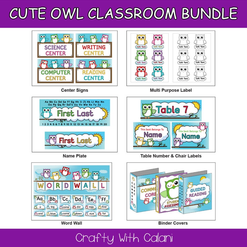 Classroom Decoration Bundle Cute Owl Classroom Owl Classroom Etsy