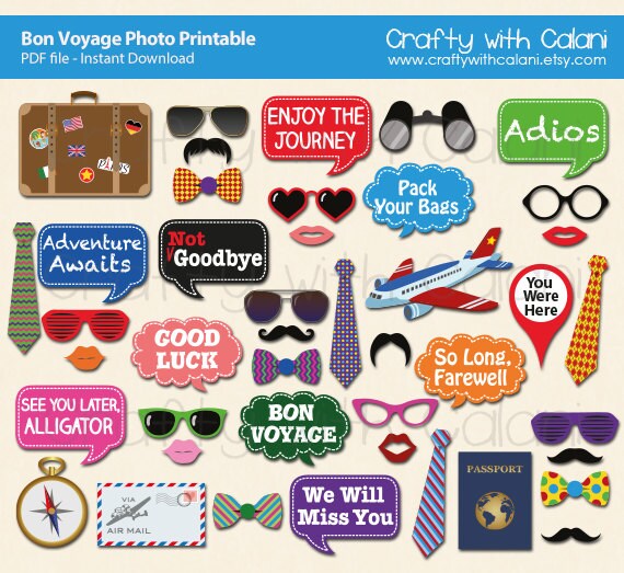 Bon Voyage Photo Booth Prop Going Away Photo Booth Prop Etsy