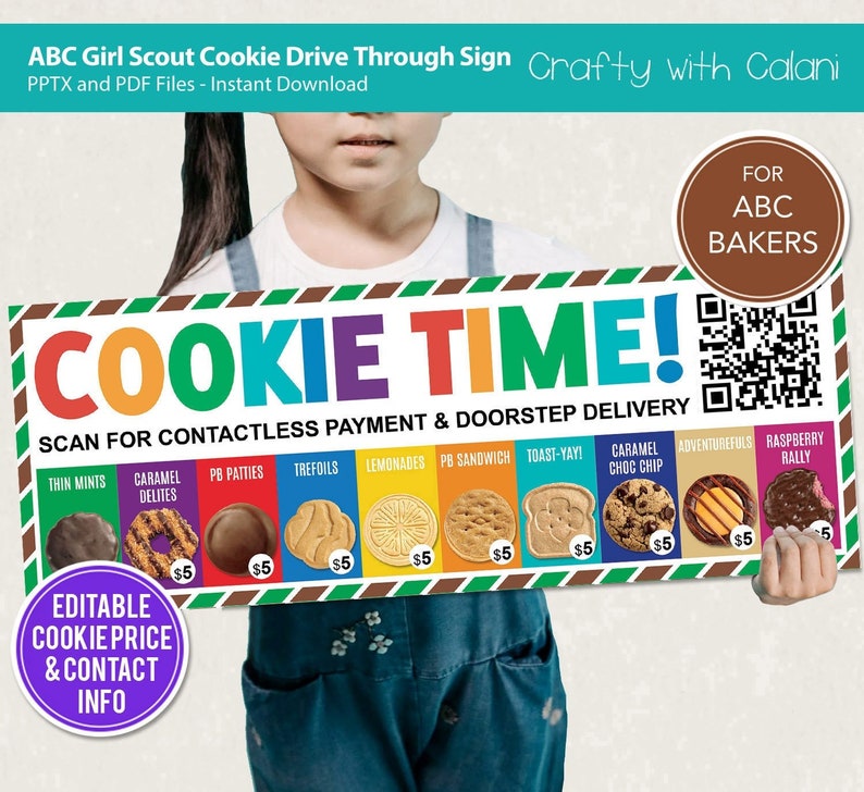 Girl Scout Cookie 2023 Drive Through Sign ABC Cookie Menu Etsy
