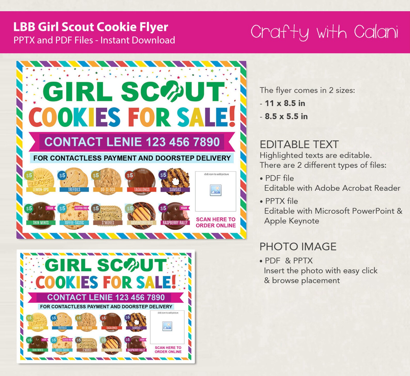 Girl Scout Cookie 2023 Flyer LBB Cookie Printable Flyer Etsy