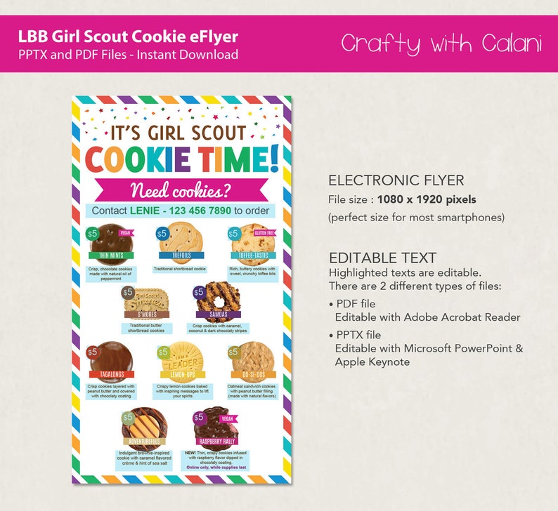 Girl Scout Cookie 2023 Eflyer LBB Cookie Electronic Flyer - Etsy