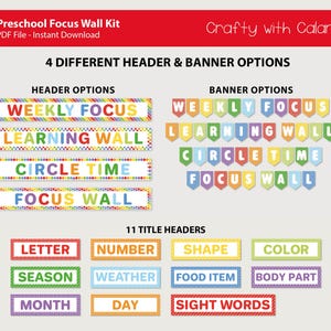 Preschool Focus Wall Template, Preschool Learning Wall, Classroom