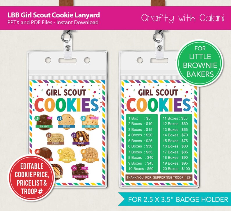 Girl Scout Cookie 2023 Lanyard LBB Cookie Lanyard LBB Cookie Etsy