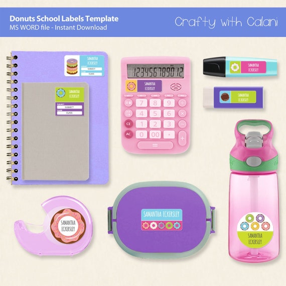 School Name Label Donuts School Label Template Donuts Name Etsy School Name Label Donuts School Label Template Donuts Name Etsy