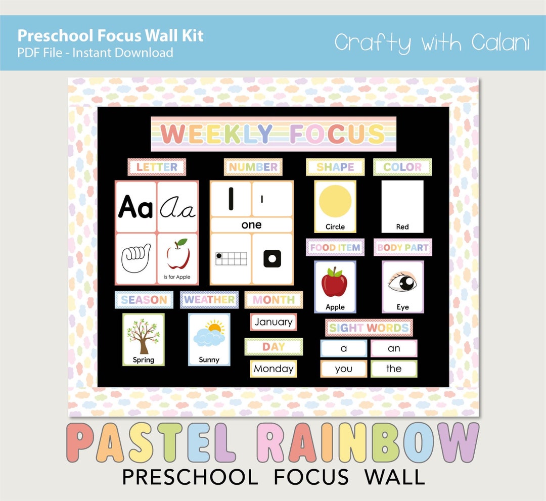 Preschool Focus Wall Template, Preschool Learning Wall, Classroom